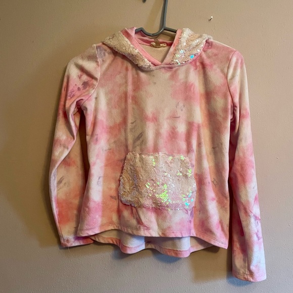 Self Esteem sz L Pink tie dyed sequined hoodie - Picture 5 of 9